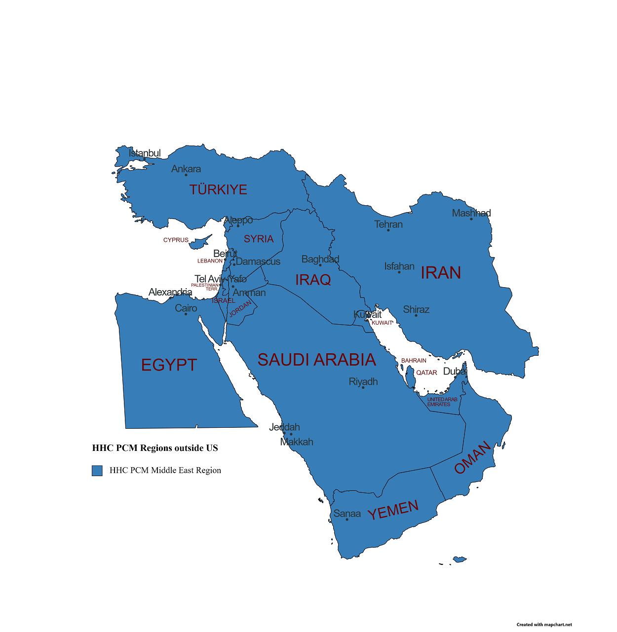 (Click for the Middle East HHC PCM Region outside US map)
