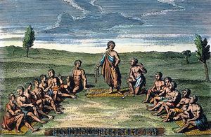 Five Iroquois nations (Cayuga, Mohawk, Oneida, Onondaga, and Seneca)set up a series of rules and rituals that allowed them to keep peace between their own tribes making them by default a powerful military force. (The Granger Collection, New York)